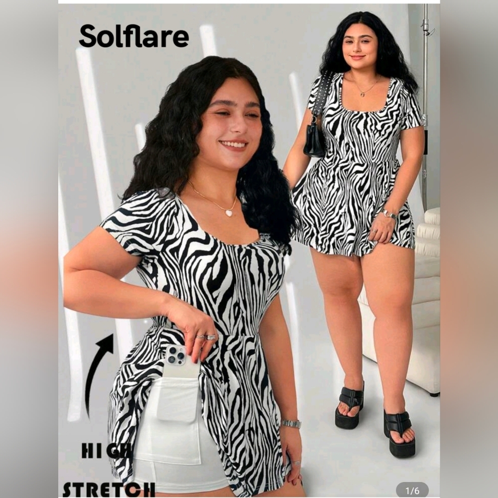 SHEIN Black and White Zebra Print Dress